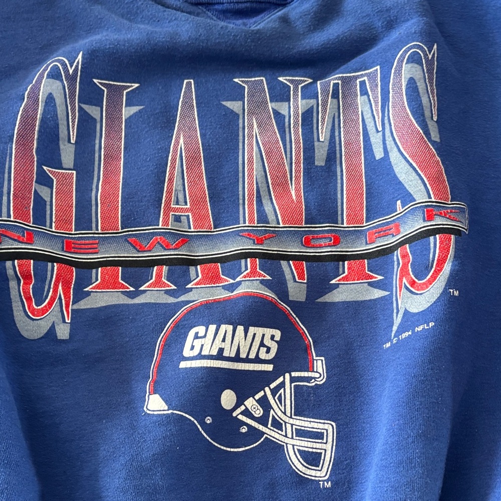 LOGO 7 New York Giants Blue Crewneck 1994 Sweatshirt-L - Picture 3 of 7